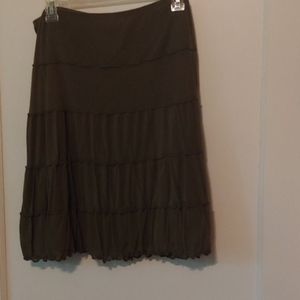 Easy breezy flounce skirt, olive green